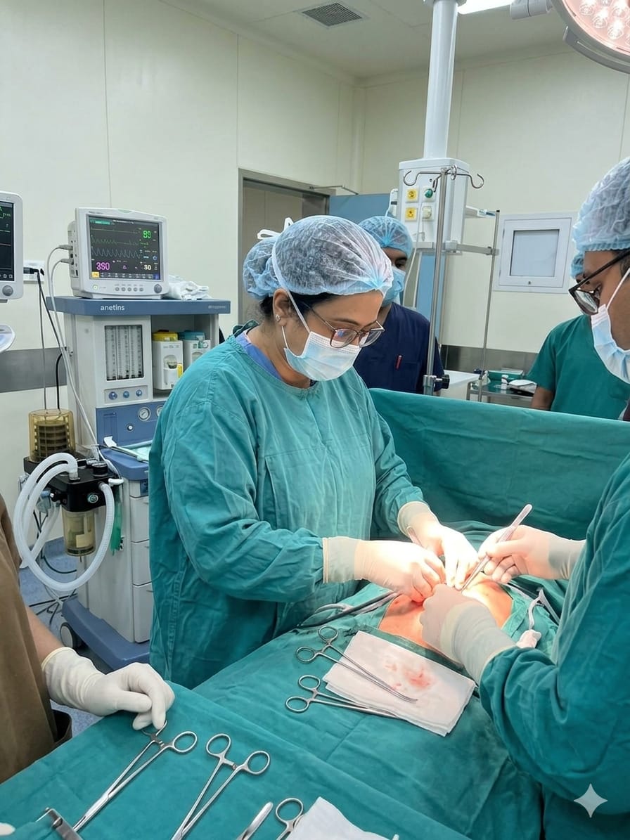 Dr. Aasma Hanif in surgery